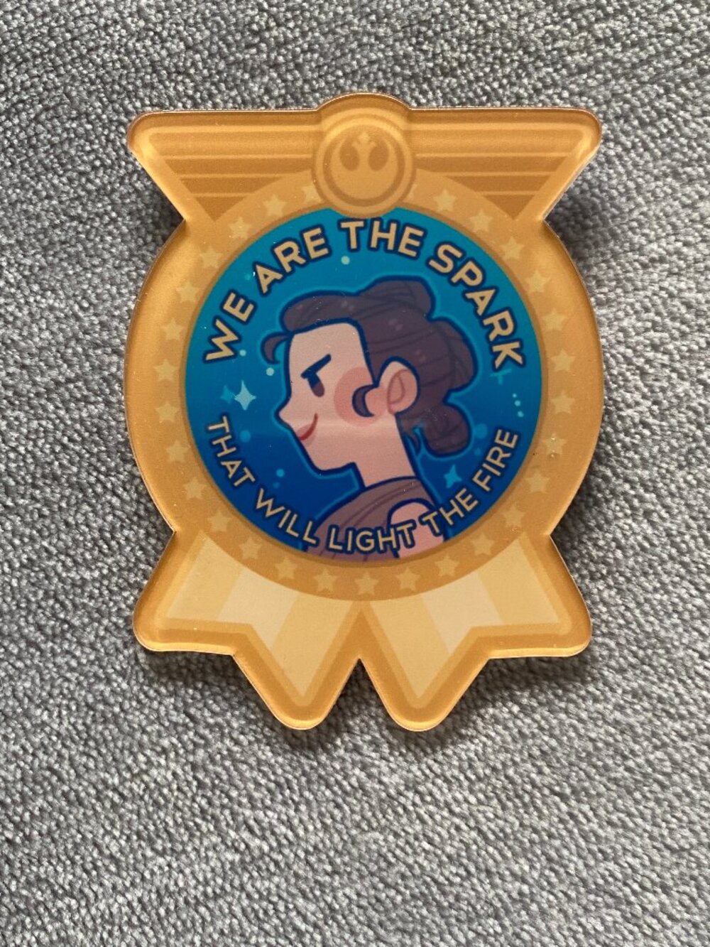 Star Wars Rey Acrylic Button Pin Fanmade